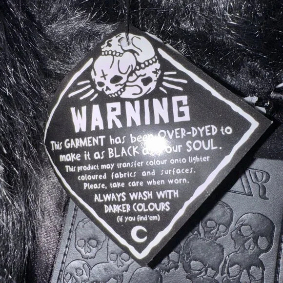 Killstar Womens Faux Fur Coat Jacket 4XL 4X Nightmare Nemesis Cropped Black NWT - Picture 10 of 11